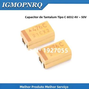 Imagem de Capacitor De Tântalo Tipo C 10pcs 68UF 10UF 22UF 47UF 100UF 220UF 330U