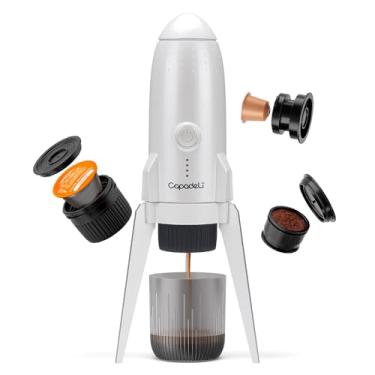Imagem de Máquina de café expresso portátil 3 em 1, máquina de café expresso elétrica autoaquecida, mini cafeteira de 19 bar para viagens, acampamento e caminhadas para café moído e cápsula NESPRESSO/DolceGusto