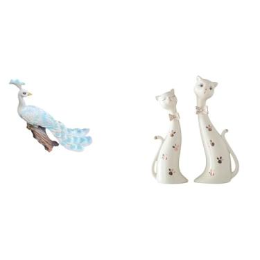 Imagem de Whtkoph Escultura de Gato, Figura Decorativa para Jardim, Artesanato, Estátua para Decoração de Casa, Pátio, Animal, Presente de Casamento, Lareira