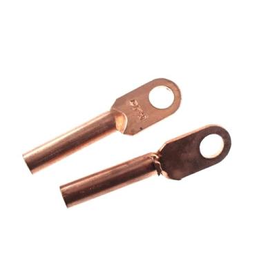 Imagem de ROUPWKWO 2 peças terminal de cobre nariz cobre puro fio nariz-orelha conector 10/16/25/35 quadrado 16 plugue de óleo estanhado cabo e fio (DT-185 mm 2PCS)