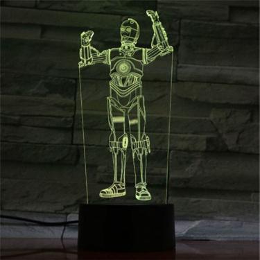 Imagem de Robôs de luz noturna LED 3D 3PO que mudam de cor para crianças