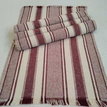 Imagem de Jogo Americano Natal 4 Peças Algodão Artesanal Tear Manual - Mesa Posta Rústica Elegante (Vinho)