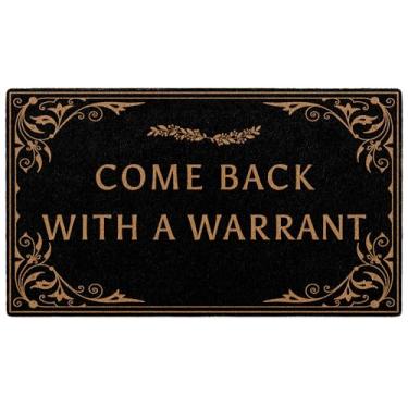 Imagem de Bmotaso Volte com um tapete de porta de garantia, tapete engraçado de boas-vindas para entrada interna e externa, tapete rústico de coco artificial para varanda, pátio, cozinha, decoração 76 x 43 cm
