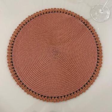 Imagem de Jogo Americano Mesa Posta Impermeável Redondo ou Retangular para Jantar e Eventos – Kit 4 ou 6 Lugares Decorativo Luxo (38. Marom Terra,6 unidades)