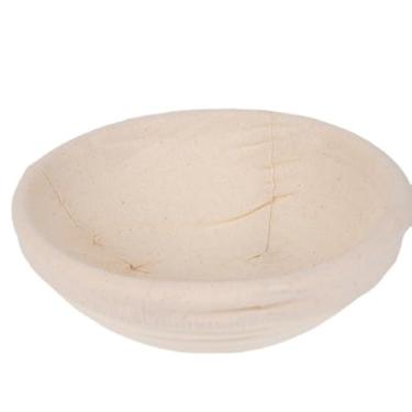 Imagem de Cesta circular à prova de pão, 25 x 8,4 cm, banneton de vime natural com forro de linho, tigela artesanal para assar massa fermentada (circular)