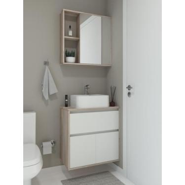 Imagem de Conjunto de armário de banheiro barrique mdf 15mm com cuba oslo e espe