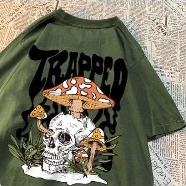 Imagem de Camiseta Costas Trapped Caveira Cabeça Cogumelo Streetwear! - Dinka, p