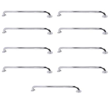 Imagem de Barra de Apoio Inox 80cm Kit 9 Unidades Idoso Cadeirante Deficiente Banheiro Box Corrimao Segurança  Acessibilidade