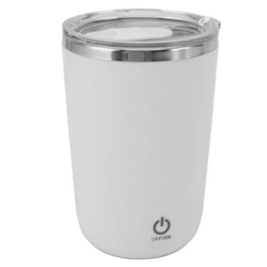 Imagem de Acouto Caneca de café Com Agitação Automática Copo de Mistura Elétrico USB Copo de Agitação Automática à Prova de 350ml Caneca de café Com de Viagem Recarregável, Leite, Cacau Quente - (Branco)