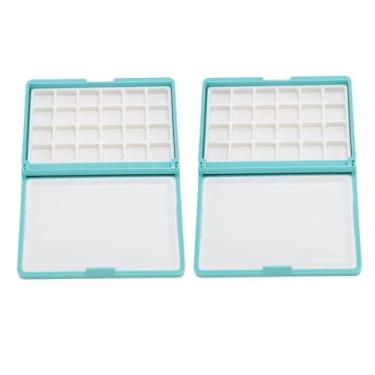 Imagem de Generic Caixa de Aquarela Portátil Durável Mini Paleta Destacável Compacta para Artistas, Fácil de Limpar para Iniciantes e Viajantes (Caixa Azul, 24 Grades)