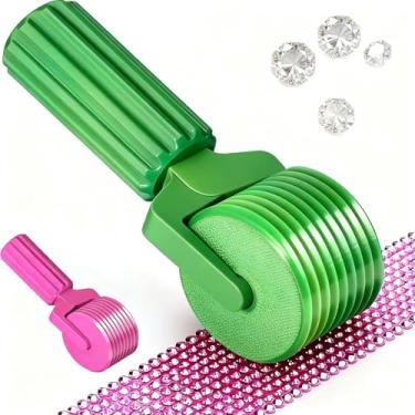 Imagem de 2026 Novo rolo de arte de diamante com alça estendida, ferramentas de pintura de diamante destacáveis, rolo de pressão para bordado de strass, prensagem suave, artesanato e pintura de diamante (verde)
