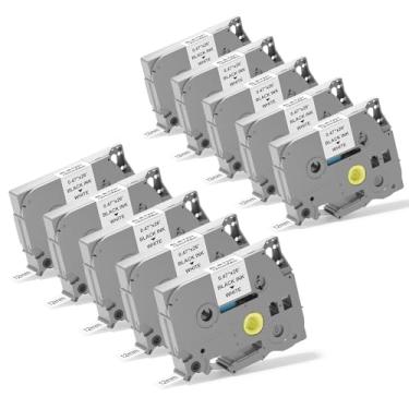 Imagem de Pacote com 10 TZe231 para fita adesiva Brother TZe TZ 12 mm 0,47 polegadas laminada branca P Touch Label Tape, compatível com Brother PT-D210 D220 H110 D400 D410 D600 D610BT