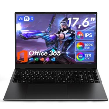 Imagem de CGZZ Laptop Windows 11 de 17,6 polegadas, 16 GB DDR5 RAM 640 GB SSD, CPU N95 de 4 núcleos, tela FHD IPS 16:10 1920 * 1200, Office 365, teclado retroiluminado, 7000mAh, WiFi-6, laptops para estudantes