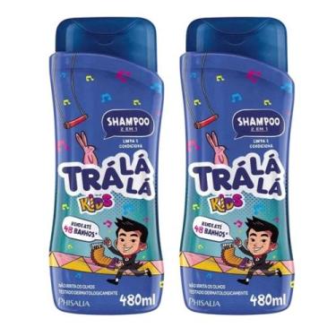 Imagem de Kit C/2 Shampoo Infantil Trá Lá Lá 2 em 1 Nao Irrita Olhos