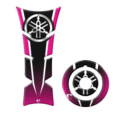 Imagem de Kit Protetor De Tanque E Bocal Moto Yamaha Diapasão Pink Cor Preto