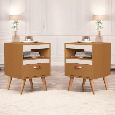 Imagem de Kit Mesa Cabeceira 2 Unidades Ype Off White Ype