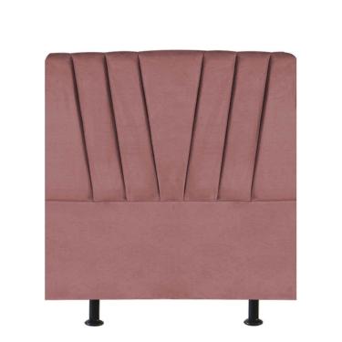 Imagem de Cabeceira Estofada Bélgica 90cm Solteiro Para Cama Colchão Box Quarto Suede Rose Gold - Aurora Line