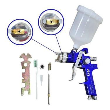 Imagem de Pistola Pintura Gravidade Hvlp 2 Bicos Importway 1,4 E 1,7mm