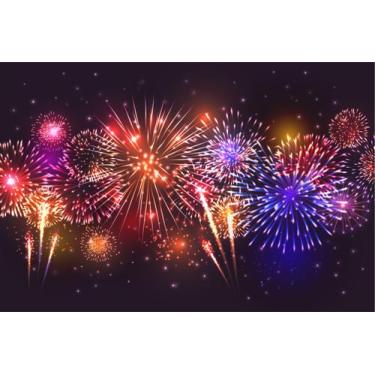 Imagem de Painel de Tecido Sublimado Ano Novo Reveillon de Fogos - Fabrika de fe