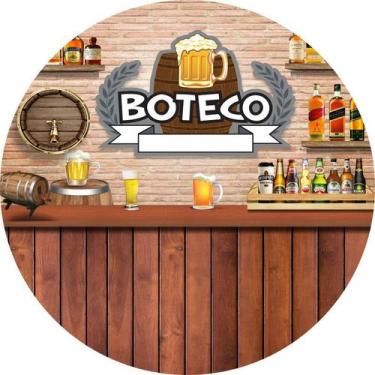 Imagem de Painel De Lona Redondo Boteco 02 - Fabrika De Festa, 140x140cm
