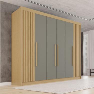 Imagem de Guarda-roupa Casal 100% Mdf 6 Portas 6 Gavetas Granada Premium Jequitibá/Granizo
