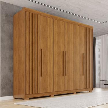 Imagem de Guarda-roupa Casal com Pés 100% Mdf 6 Portas 6 Gavetas Granada Premium Cinamomo