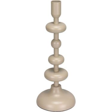 Imagem de CASTIÇAL DECORATIVO PORTA VELA HOME&CO METAL 26x10x10cm MARFIM