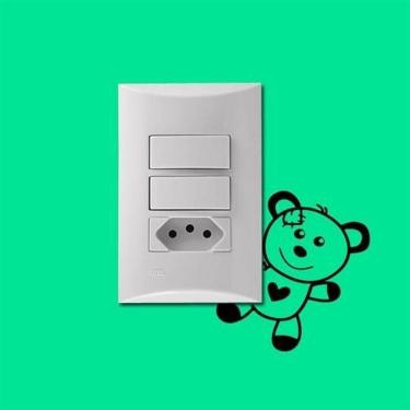 Imagem de Adesivo 2 Peças Interruptor Tomada Infantil Ursinho