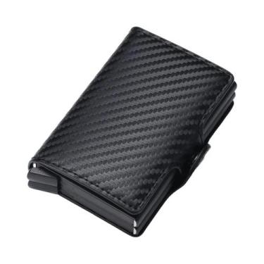 Imagem de Carteira Masculina De Fibra De Carbono, Mini Carteira Fina Com RFID, 1