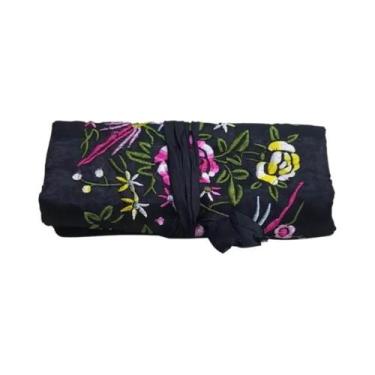 Imagem de Organizador De Joias De Viagem Dobrável Com Bordado Retrô Para Armazen