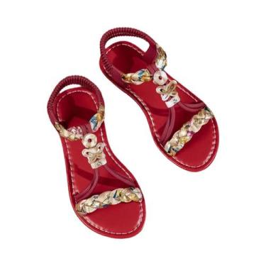 Imagem de Sandália Retro Infantil Com Diamantes Brilhantes, Confortável E Resist