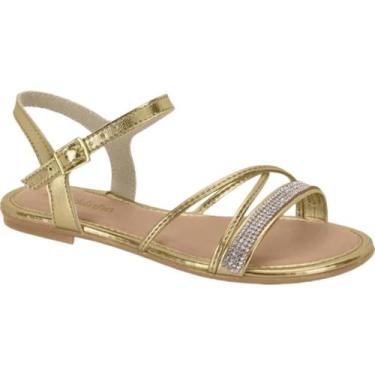 Imagem de Sandália Molekinha Dourada Infantil Brilho -, Dourado, 29