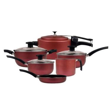 Imagem de Jogo de Panelas Variadas 6 peças + Omeleteira Vinho - ARS