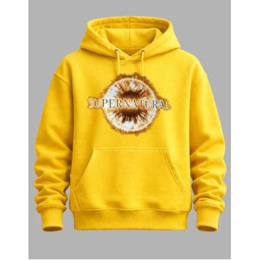 Imagem de Moletom Super Natural Blusa De Frio Casaco Unissex - NM KIds, Amarelo,