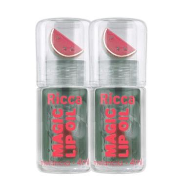 Imagem de Kit 2 Gloss Magic Lip Oil Melancia Ricca Brilho Labial Líquido Hidrata