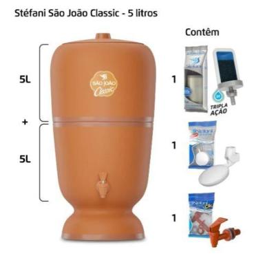Imagem de Filtro de Barro Stéfani São João Classic 5L COMPLETO com 01 vela tripl