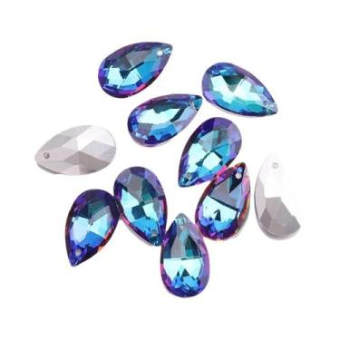 Imagem de Pingentes De Cristal Coloridos Em Forma De Gota 13x22mm, Contas De Vid