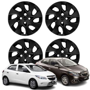 Imagem de Jogo Calota Aro 14 GM Onix Prisma 2014-2016 Cubo Baixo Preto - Grid Ca