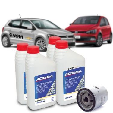 Imagem de Kit Troca Oleo 5w40 Filtro Nova Gol 1.0,1.6,8v crossfox fox spacefox s