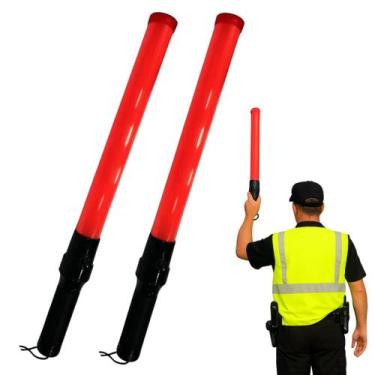 Imagem de 2 Bastão Sinalizador 54cm Led Grande Trânsito Estacionamento - Kteli
