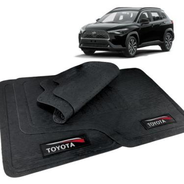 Imagem de Jogo de Tapete Corolla Cross 2022 a 2023 Borracha Com Logo - Toyota