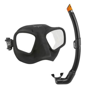 Imagem de Máscara Snorkel Para Mergulho Apneia Pesca Sub - Kit Sniper Pro Seasub