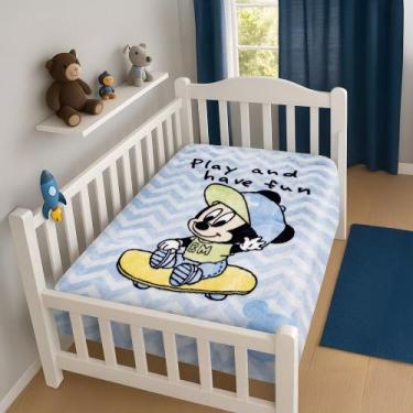 Imagem de Cobertor Infantil Bebê Mickey Antialérgico Jolitex Raschel