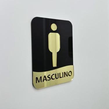 Imagem de Placa de Identificação para Banheiros Masculino - Acrílico - Acrihome 