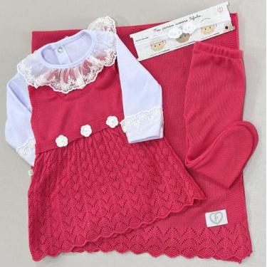 Imagem de Saída maternidade Yasmin 5 peças body calça vestido manta - FOFINHO