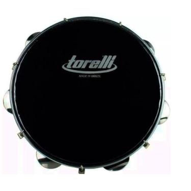 Imagem de Pandeiro Injetado TP 301 BK Torelli - Pele Leitosa Preto - 10"