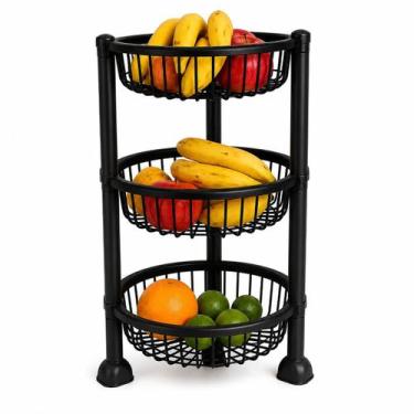 Imagem de Fruteira De Chão 3 Andares Multiuso Organizador Cozinha - Genérica