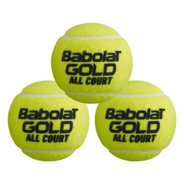 Imagem de Bolas De Tênis Gold All Court Babolat - Tubo com 03 bolas Cor:Amarelo,