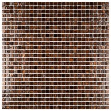 Imagem de Kit 1m² Pastilha de Vidro 30cm x 30cm Marrom Glass Mosaic