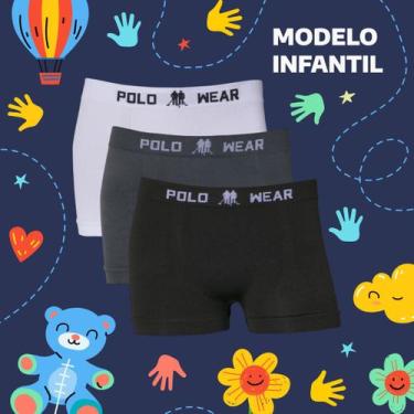 Imagem de Kit 3 Cuecas Boxer Polo Wear Infantil Microfibra Sortido, Colorido, P
